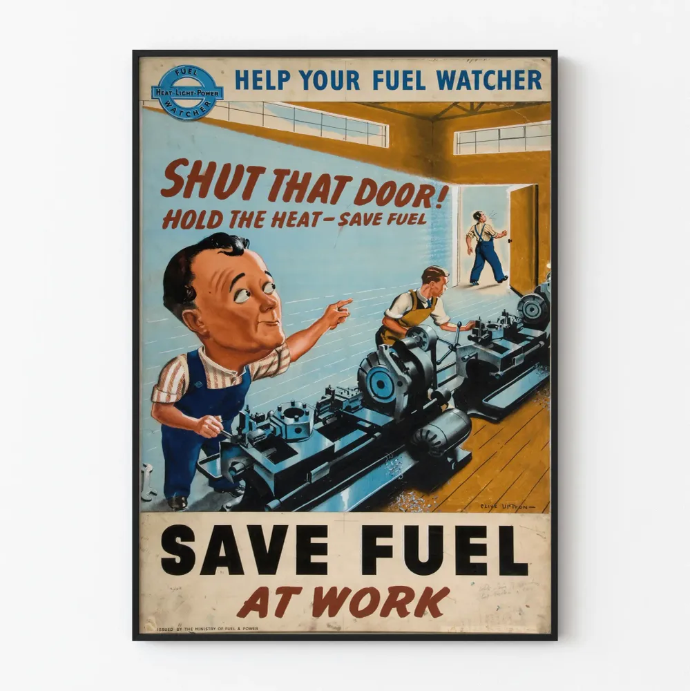 Affiche Vintage Économie de Carburant au Travail Artem Legrand