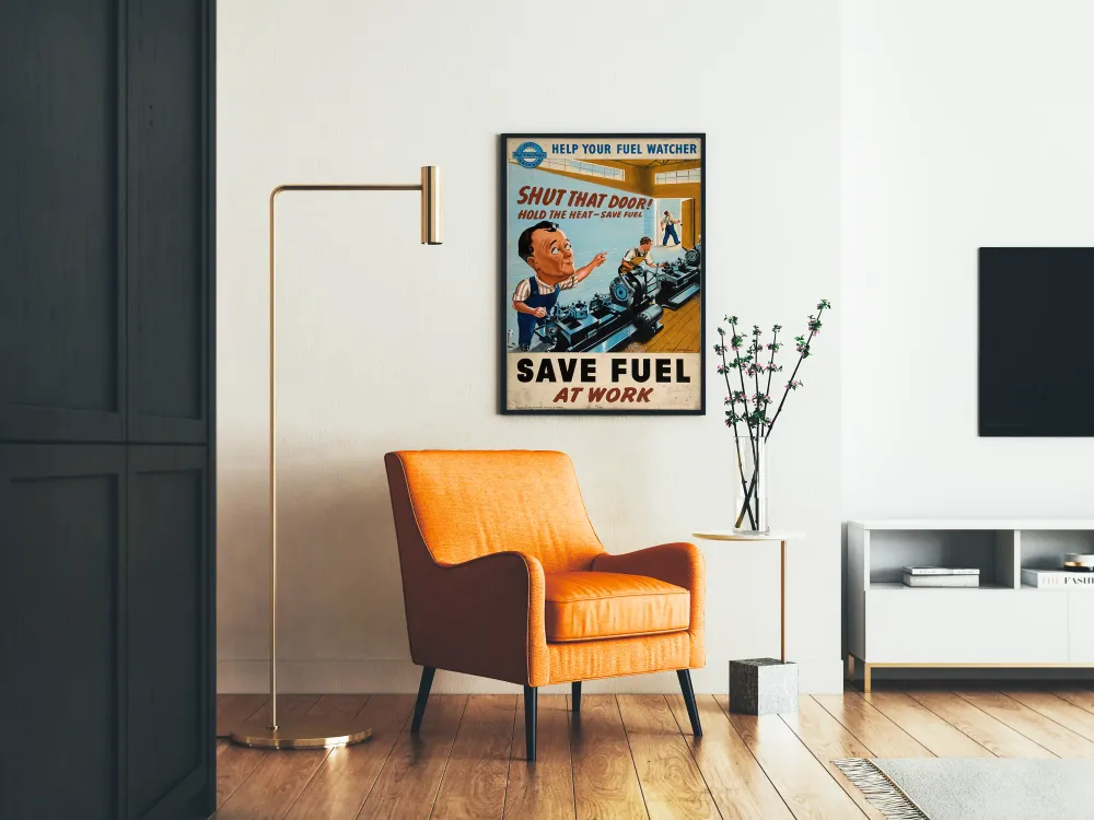 Affiche Vintage Économie de Carburant au Travail Artem Legrand
