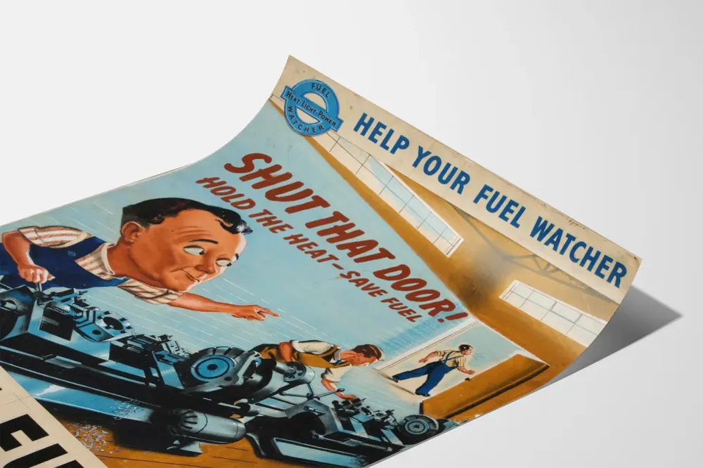 Affiche Vintage Économie de Carburant au Travail Artem Legrand