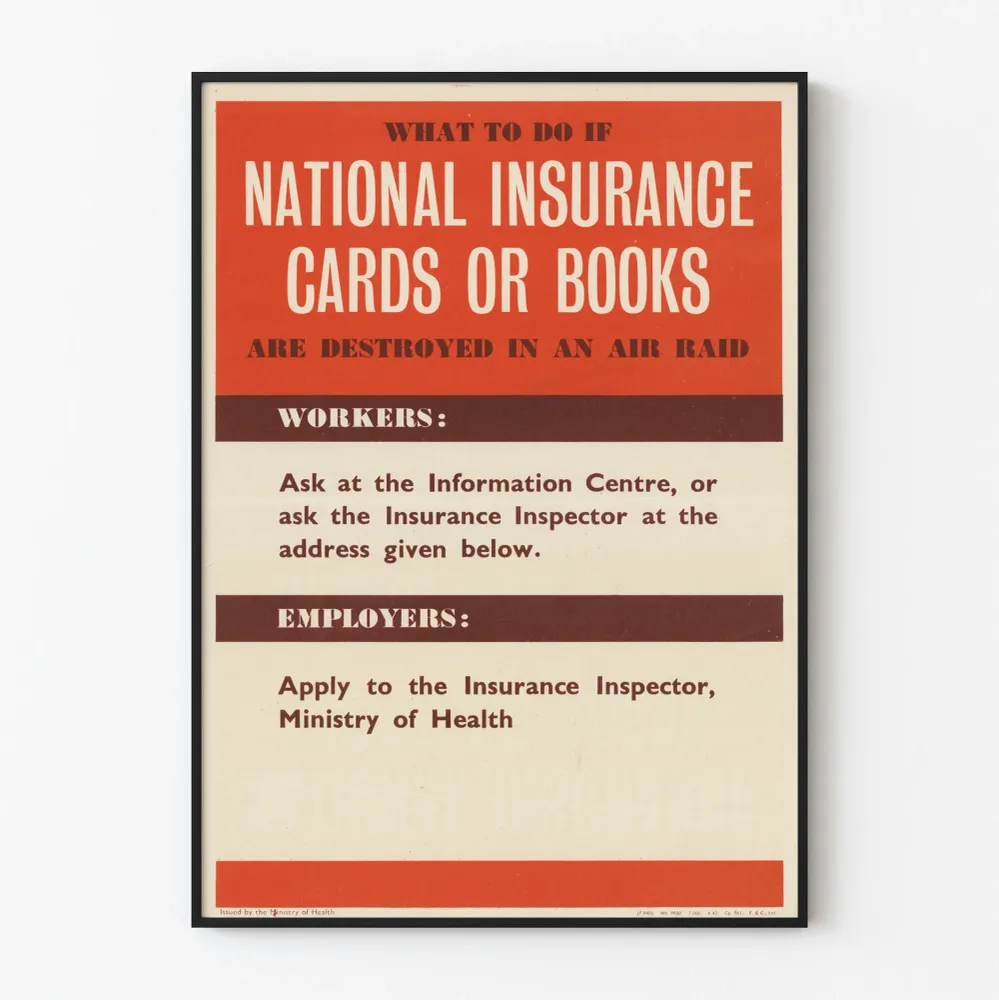 Affiche Vintage Conseils National Insurance en Cas de Destruction lors d'un Raid érien Artem Legrand