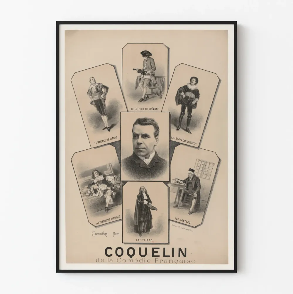 Affiche vintage Coquelin de la Comédie Française Artem Legrand