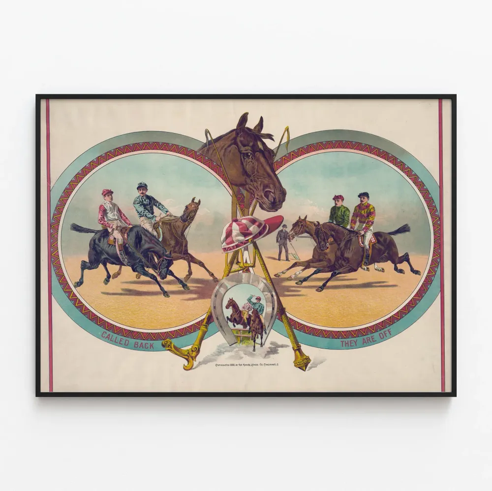 Affiche Vintage Course de Chevaux Called Back They Are Off Artem Legrand