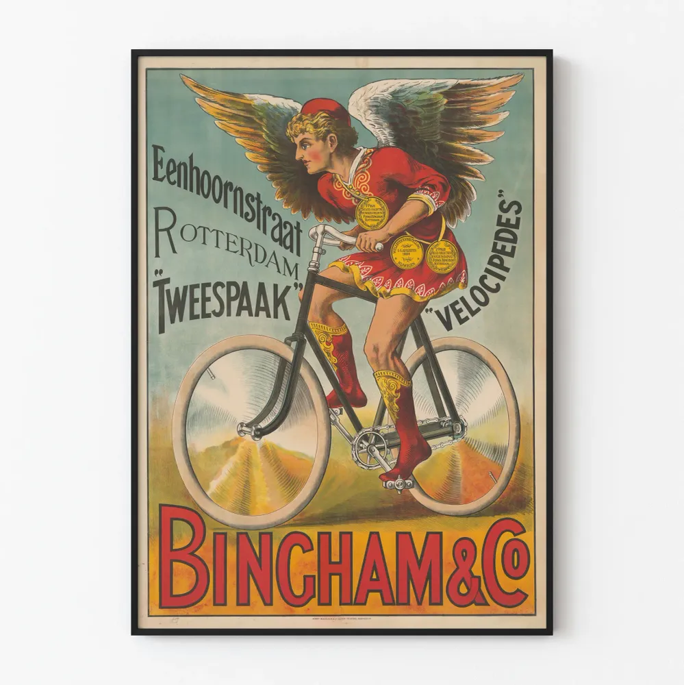 Affiche vintage décoration murale Bingham & Co. vélocipèdes Artem Legrand