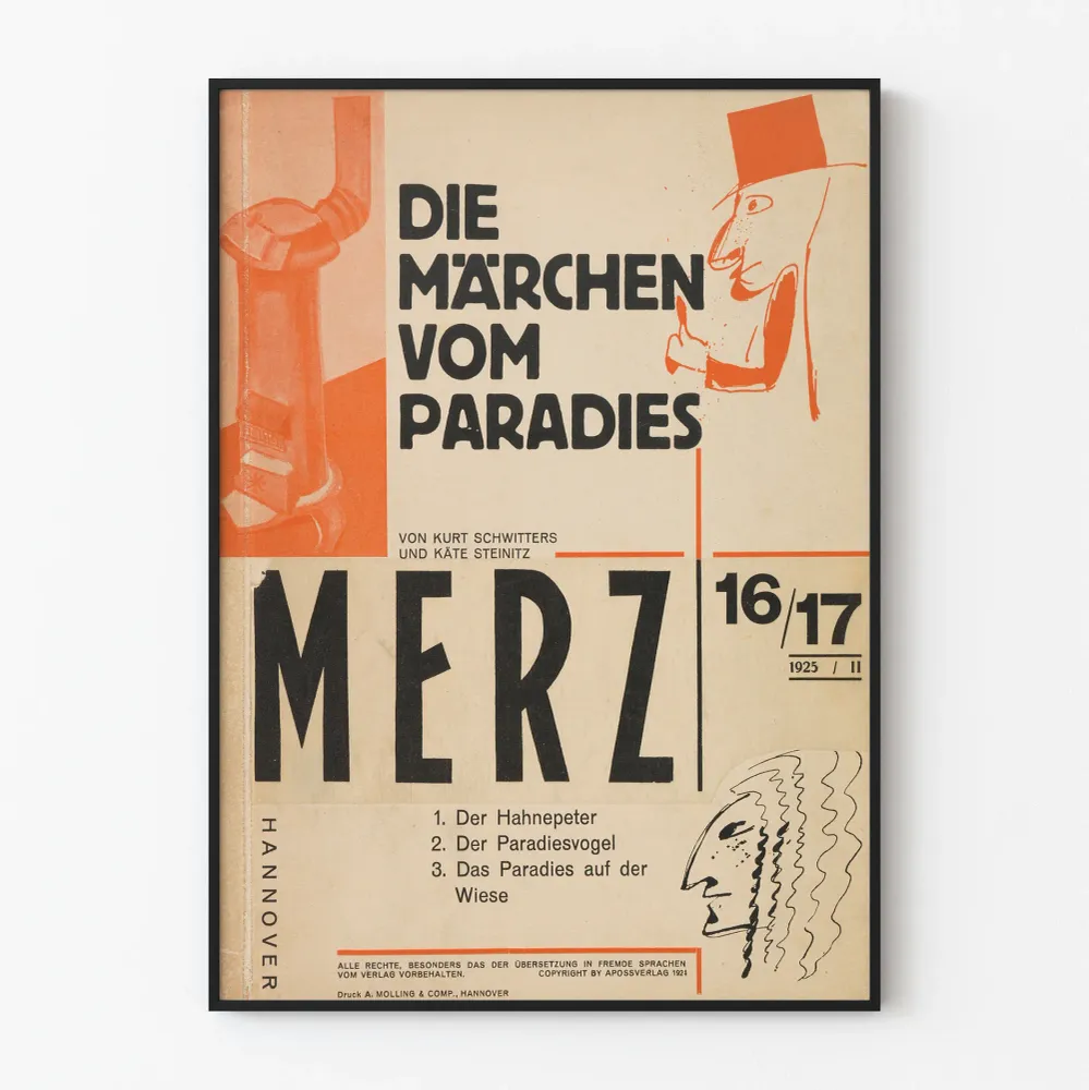 Affiche vintage Die Märchen vom Paradies MERZ 1925 Artem Legrand