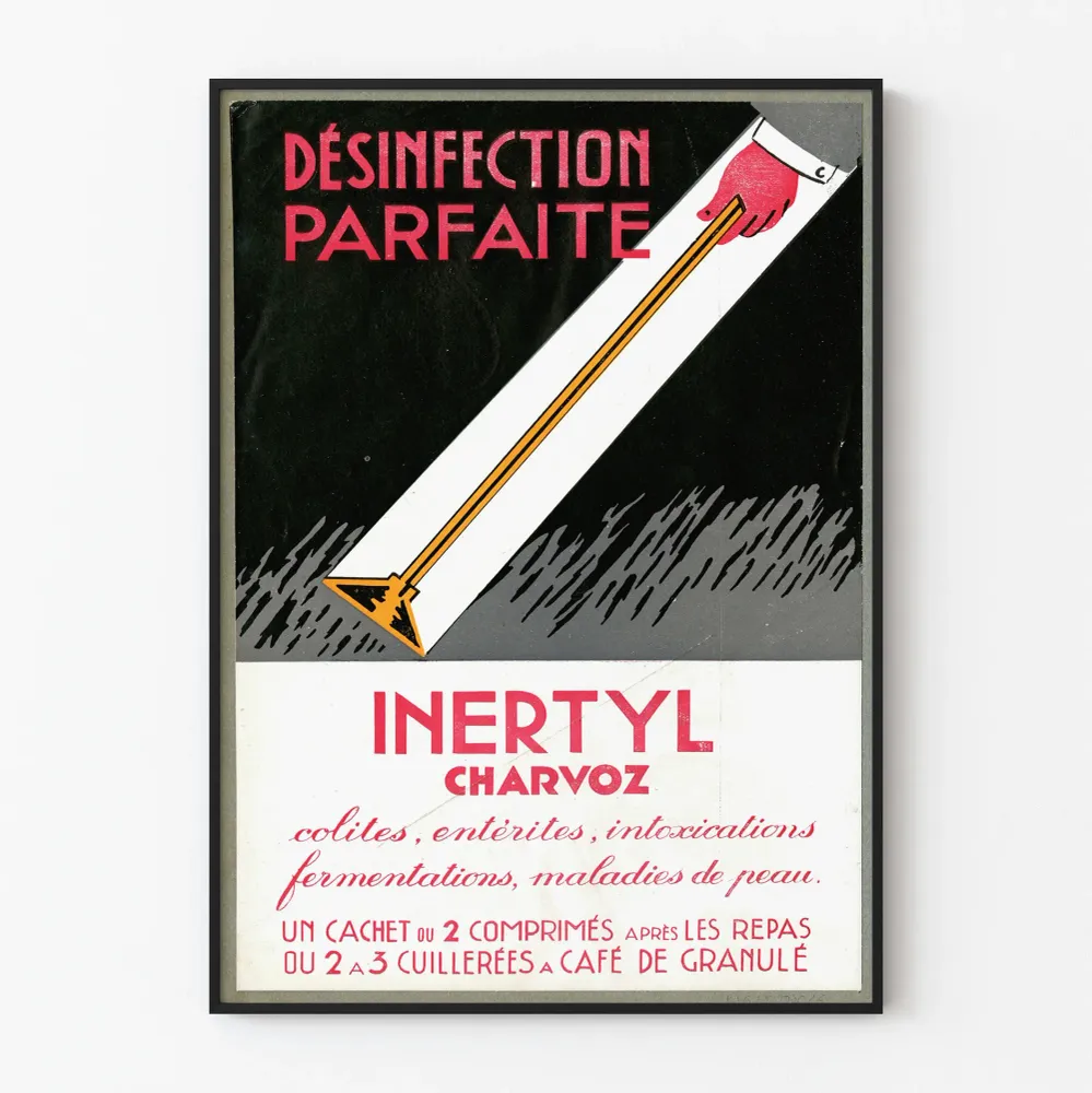 Affiche vintage Désinfection Parfaite Inertyl Charvoz Artem Legrand