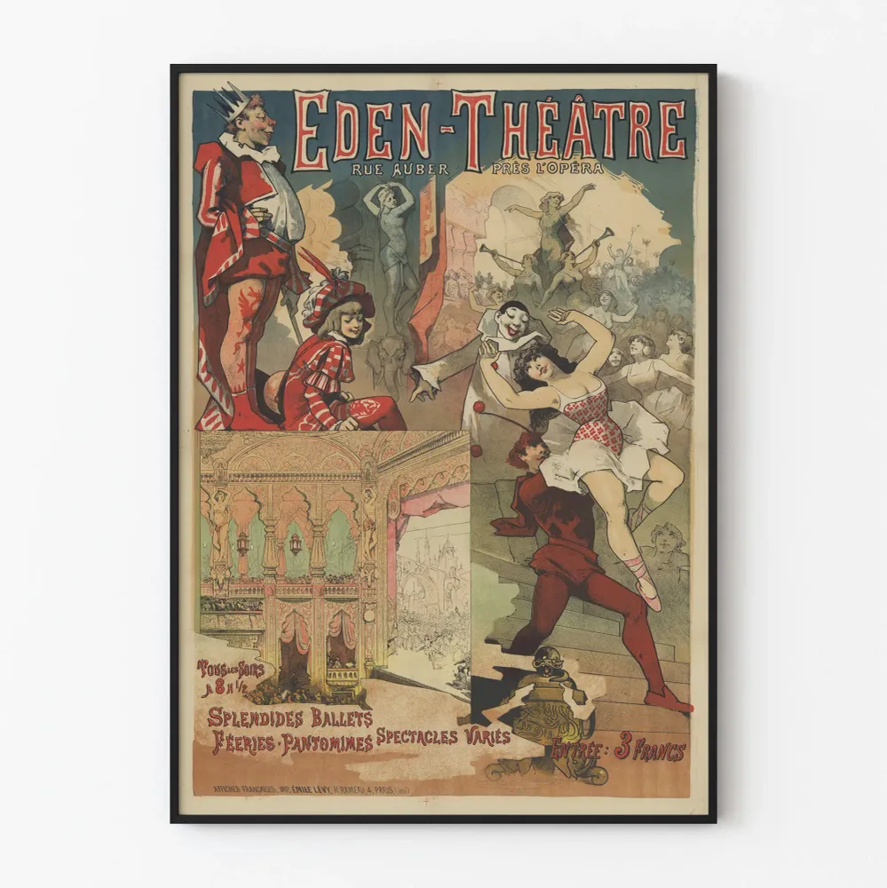 Affiche Vintage Eden Théâtre Rue Auber à Paris Artem Legrand