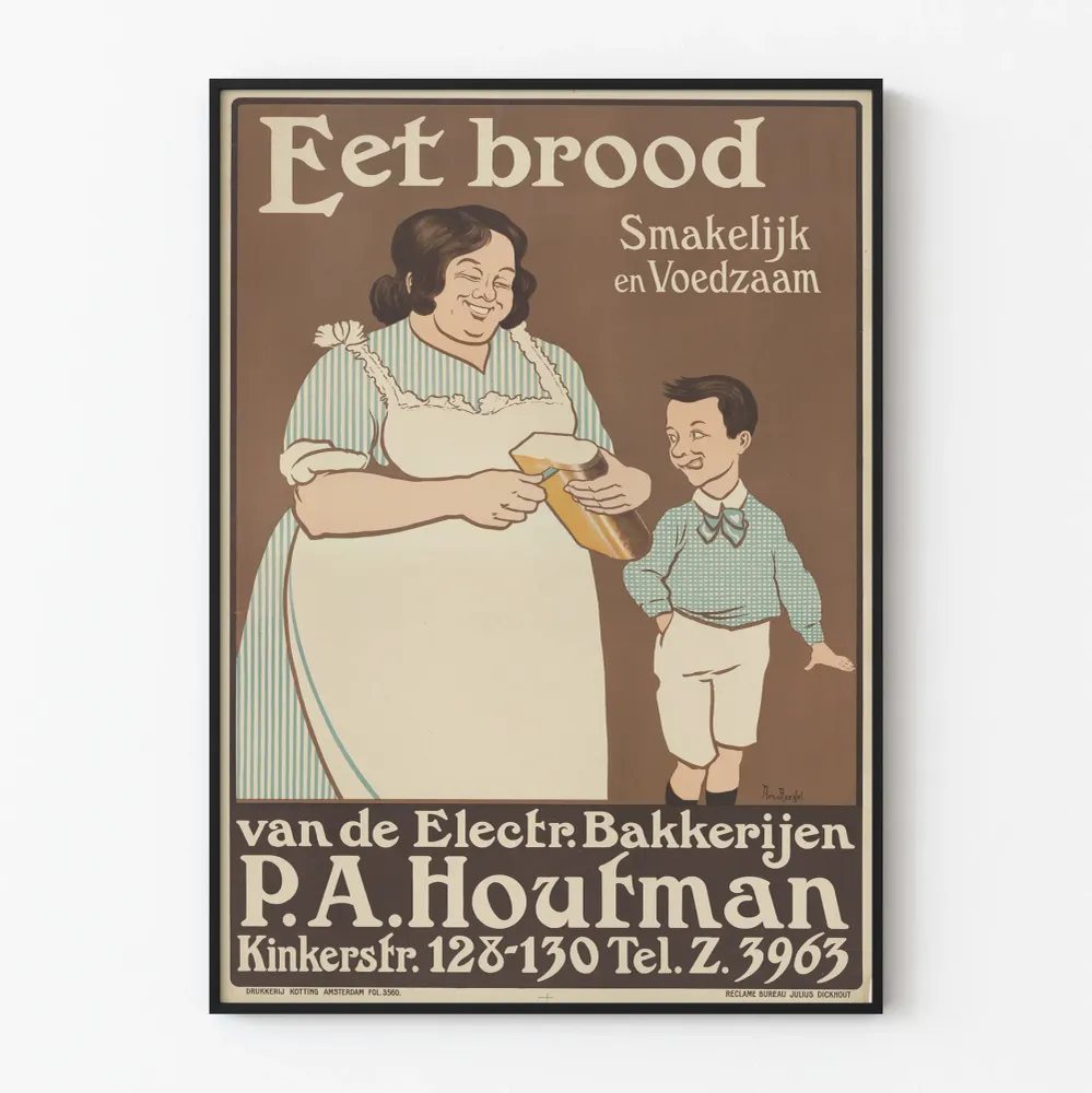 Affiche vintage 'Eet Brood' pour décoration murale gourmande Artem Legrand
