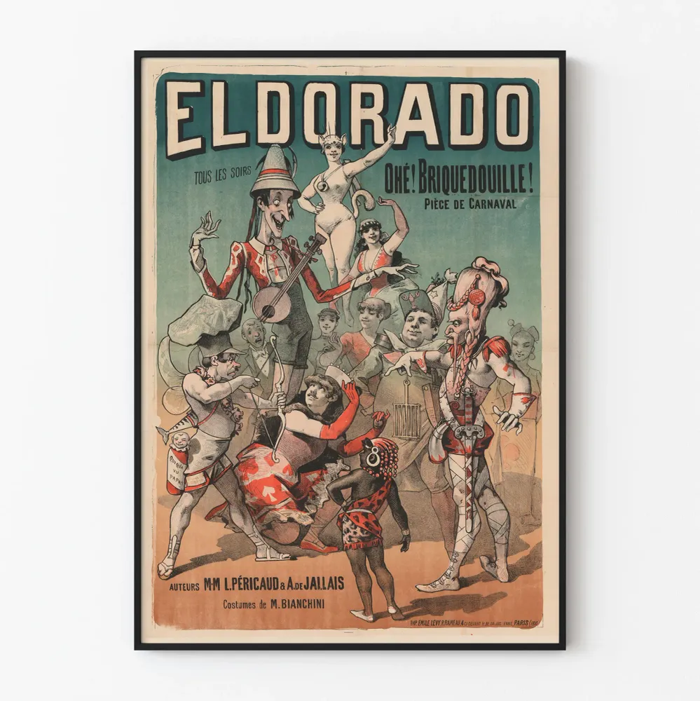 Affiche vintage Eldorado Pièce de Carnaval Ohé Bricédouille Artem Legrand