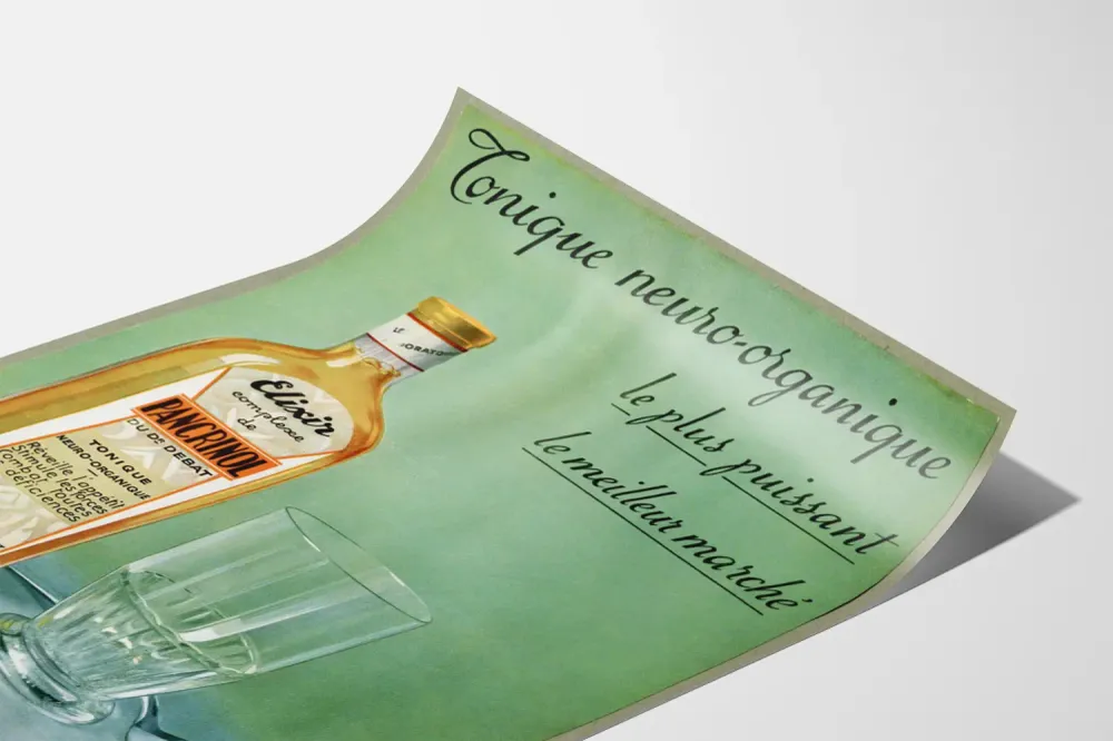 Affiche vintage Elixir Pancrinol tonique neuro-organique Artem Legrand