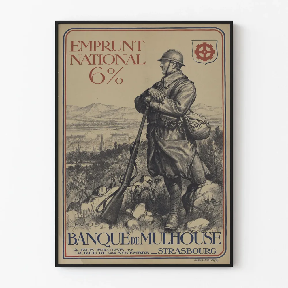 Affiche vintage Emprunt National Banque de Mulhouse 6% Artem Legrand