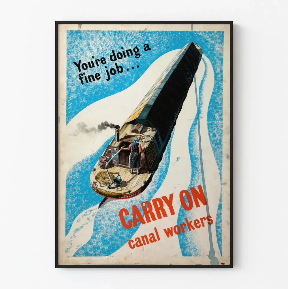 Affiche vintage encouragement travailleurs des canaux Artem Legrand