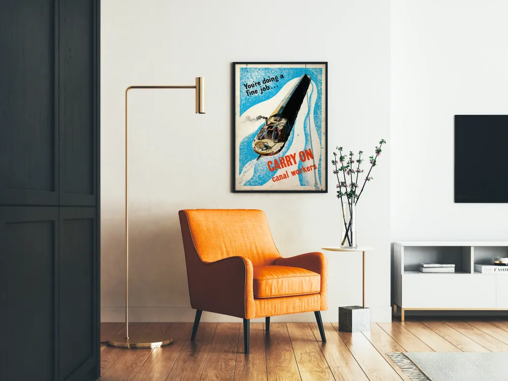 Affiche vintage encouragement travailleurs des canaux Artem Legrand