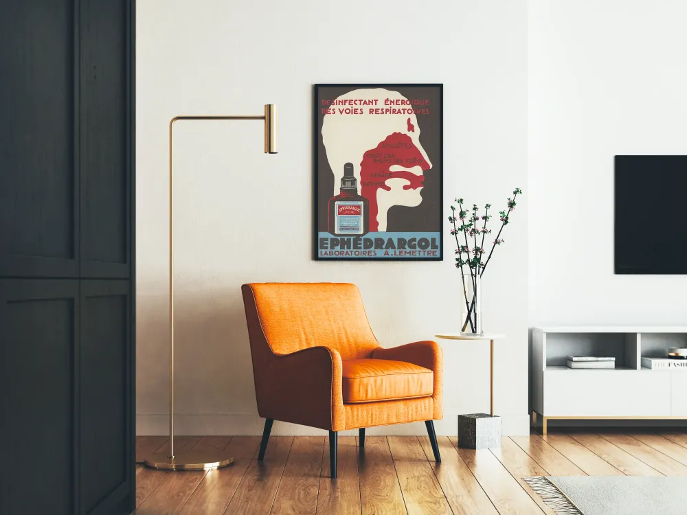 Affiche Vintage Ephédrargol Désinfectant Voies Respiratoires Artem Legrand