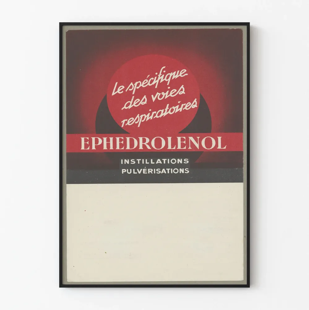 Affiche vintage Ephedrolenol pour voies respiratoires Artem Legrand