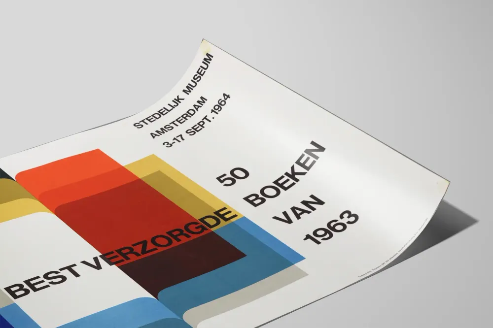 Affiche Vintage Expo 50 Best Verzorgde Boeken - Amsterdam 1964 Artem Legrand