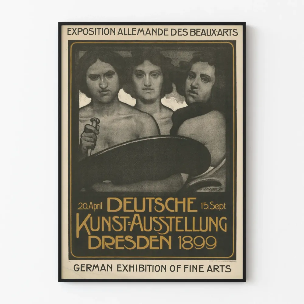 Affiche vintage exposition allemande des beaux-arts Dresden 1899 Artem Legrand