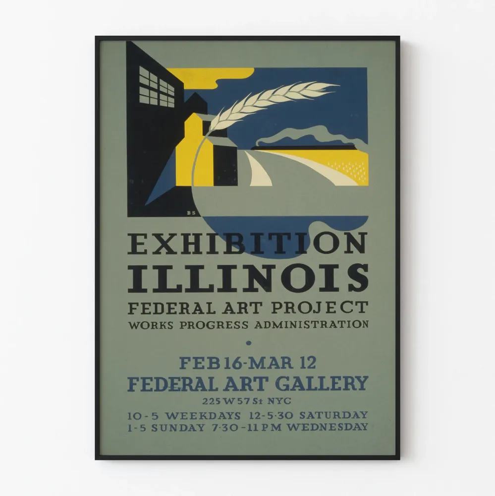 Affiche Vintage Exposition Art Fédéral Illinois Artem Legrand