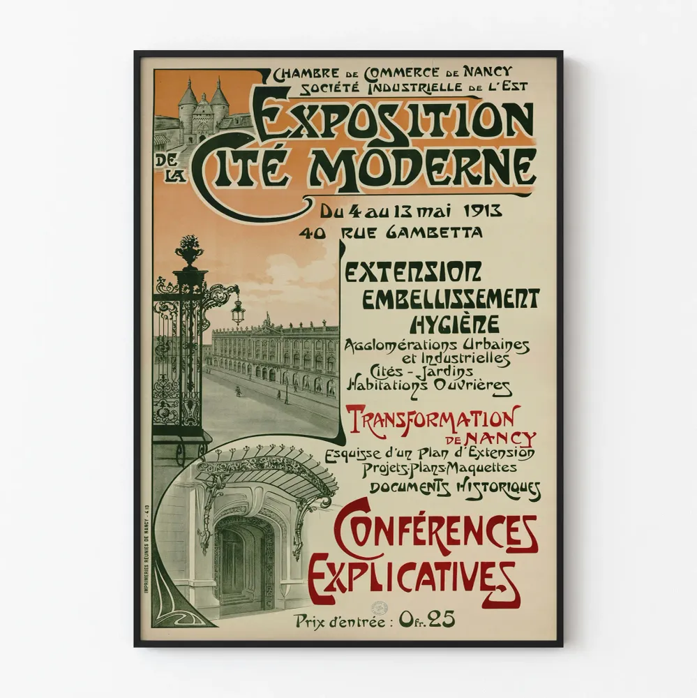 Affiche Vintage Exposition de la Cité Moderne 1913 - Décoration Murale Historique Artem Legrand