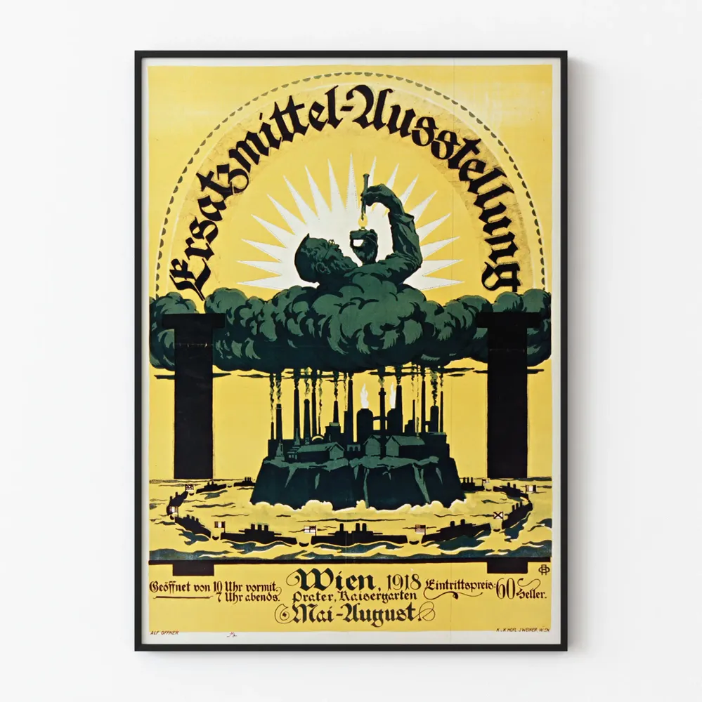 Affiche vintage exposition Ersatzmittel 1918 Vienne Artem Legrand
