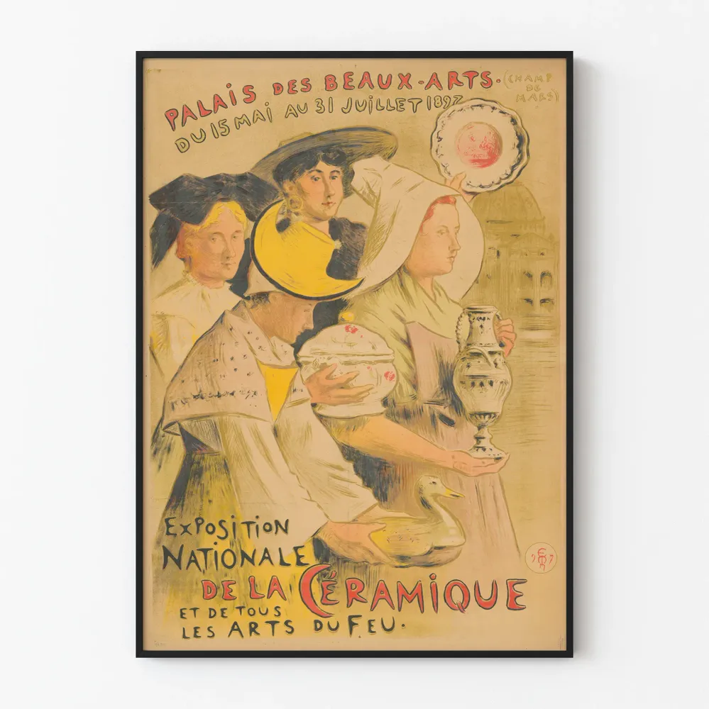 Affiche vintage Exposition Nationale de la Céramique 1897 Palais des Beaux-Arts Artem Legrand