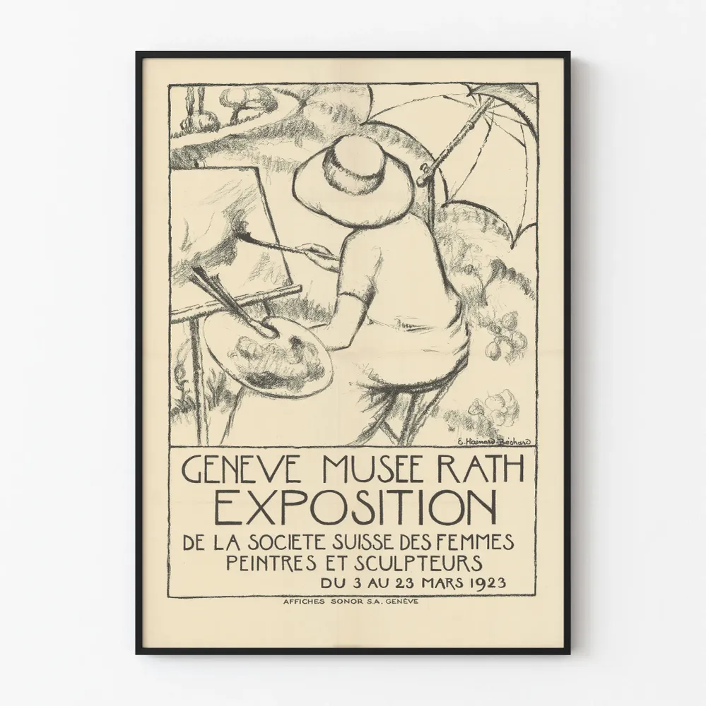 Affiche vintage exposition Suisse femmes peintres et sculpteurs 1923 Artem Legrand