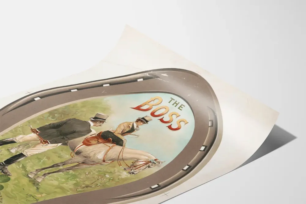 Affiche vintage Fer à cheval Boss pour chevaux et mules Artem Legrand