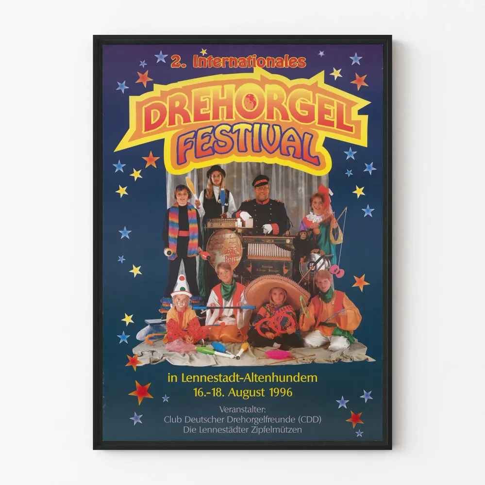 Affiche vintage Festival International de l'orgue de Barbarie 1996 Artem Legrand
