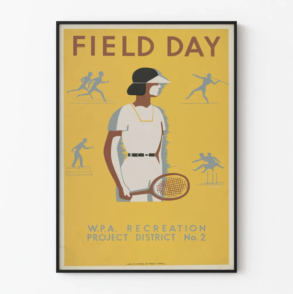 Affiche vintage Field Day - Projet de loisirs WPA District No. 2 Artem Legrand