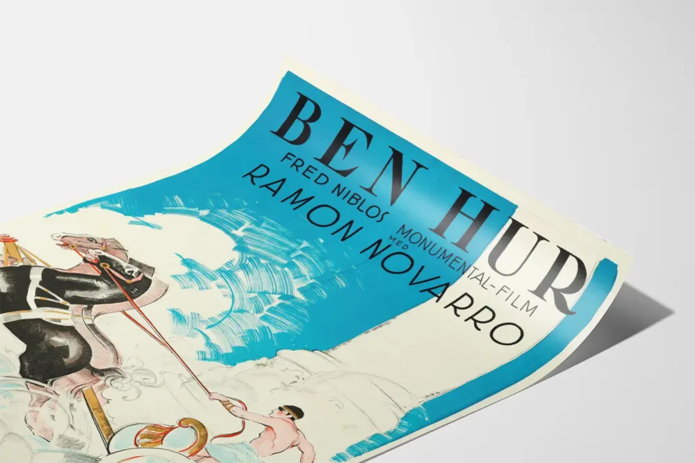 Affiche Vintage Film Ben Hur Chariot Course Décoration Murale Artem Legrand