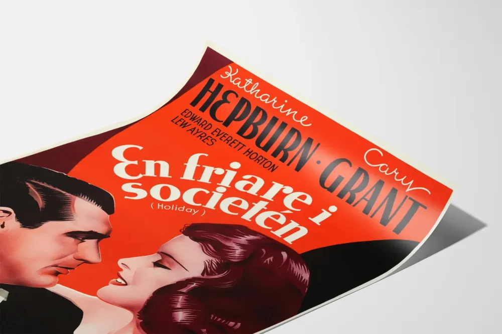 Affiche Vintage Film Holiday Katherine Hepburn & Cary Grant Artem Legrand