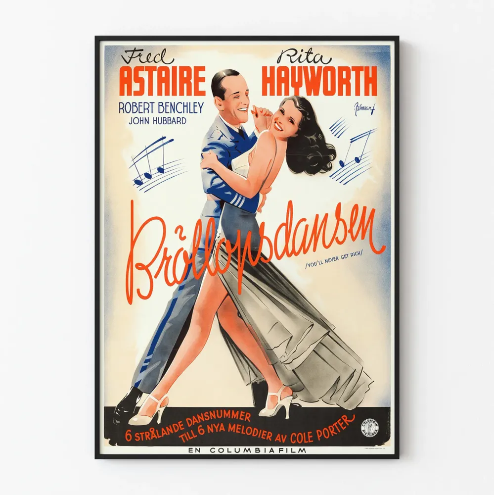 Affiche vintage film You'll Never Get Rich avec Fred Astaire et Rita Hayworth Artem Legrand