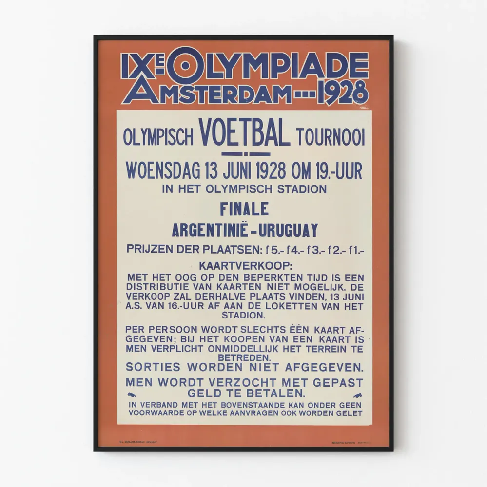 Affiche Vintage Finale Football Olympique Amsterdam 1928 Artem Legrand