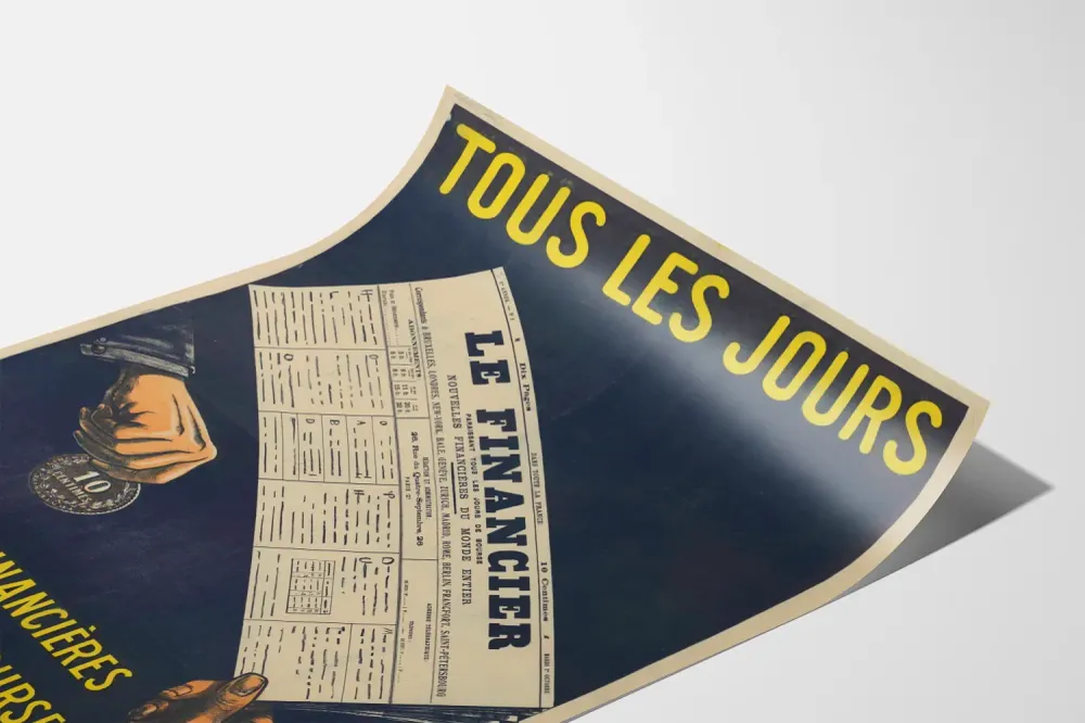 Affiche Vintage Le Financier Nouvelles Financières et Boursières Artem Legrand