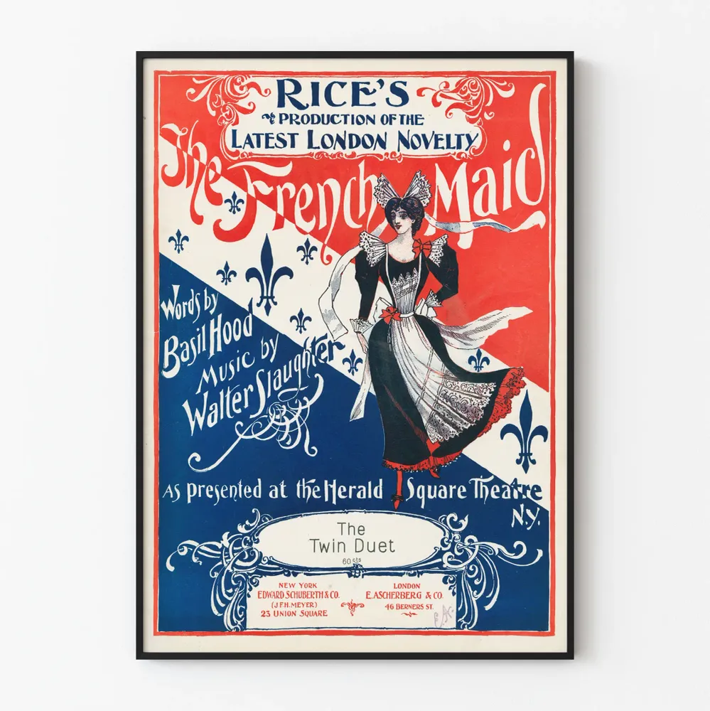 Affiche vintage French Maid - Décoration murale à l’esthétique rétro Artem Legrand