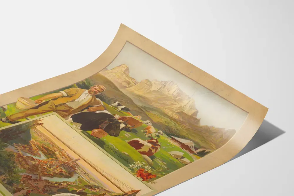 Affiche vintage Fribourg Suisse Décoration Murale Paysage et Culture Artem Legrand