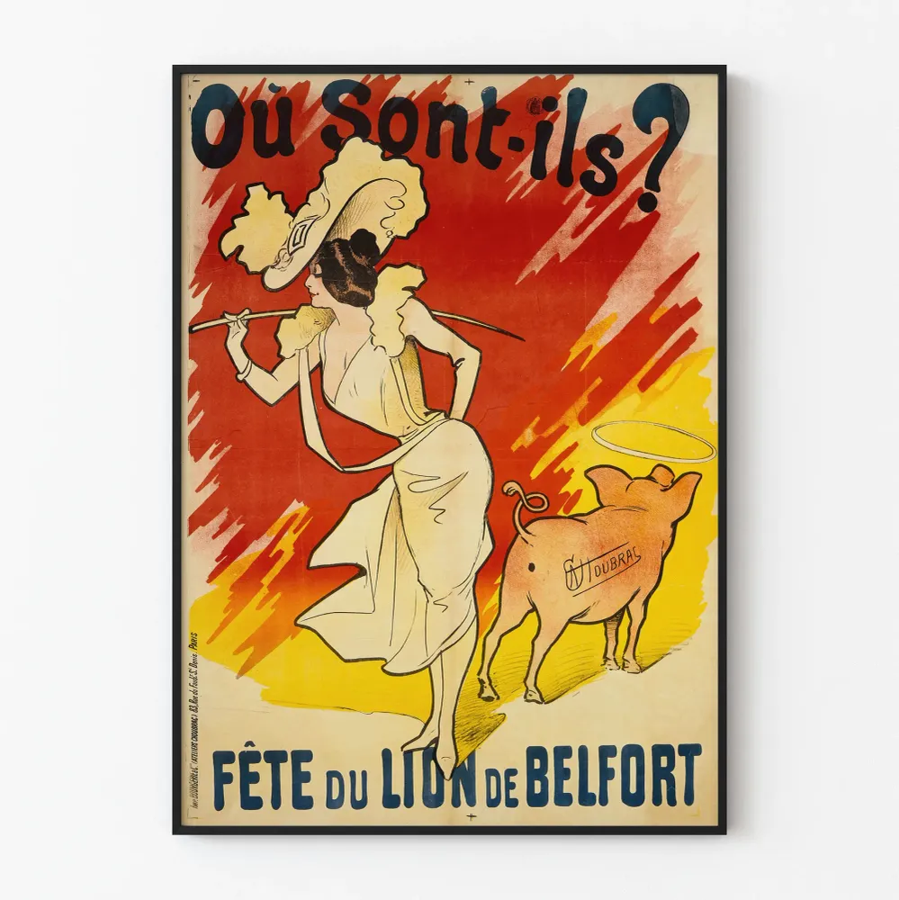 Affiche vintage Fête du Lion de Belfort - Décoration murale rétro Artem Legrand