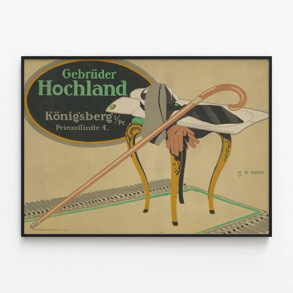 Affiche vintage Gebrüder Hochland Königsberg Prinzessinstr. 4 Artem Legrand