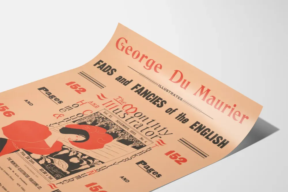 Affiche vintage George Du Maurier – Fads and Fancies English, 1895 Artem Legrand