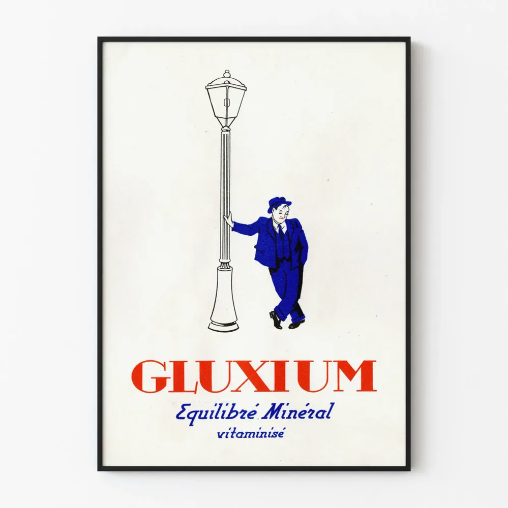 Affiche vintage Gluxium Équilibre Minéral Vitamnisé Artem Legrand