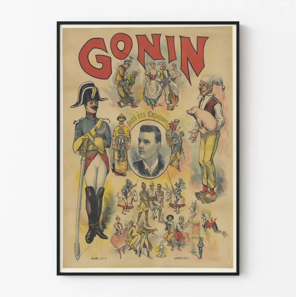 Affiche vintage GONIN dans ses créations - Décoration murale artistique Artem Legrand