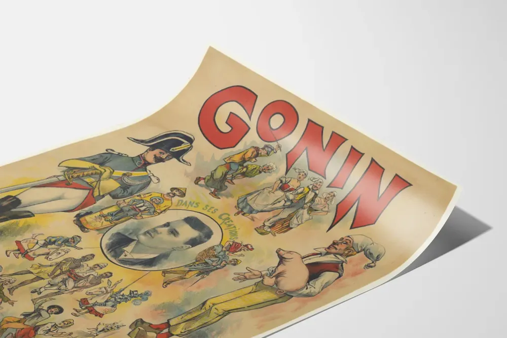 Affiche vintage GONIN dans ses créations - Décoration murale artistique Artem Legrand