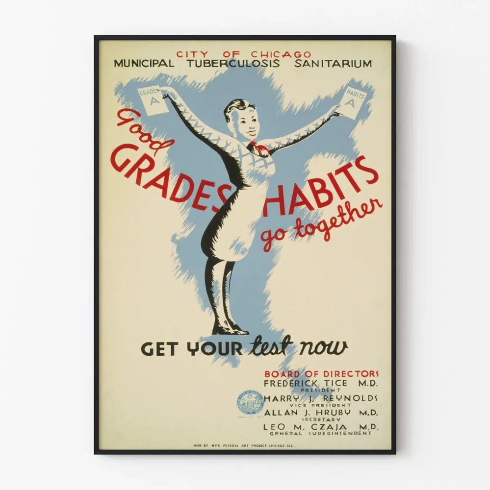 Affiche Vintage Good Grades Habits Go Together Artem Legrand