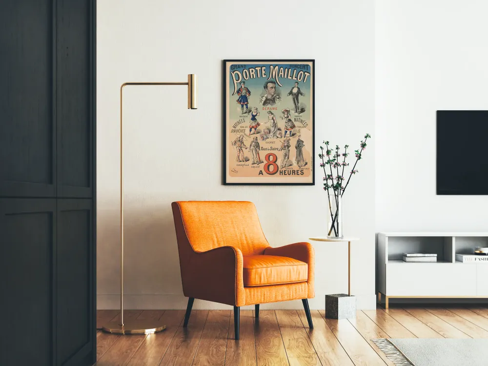 Affiche vintage Grand Concert Porte Maillot 8 heures Artem Legrand