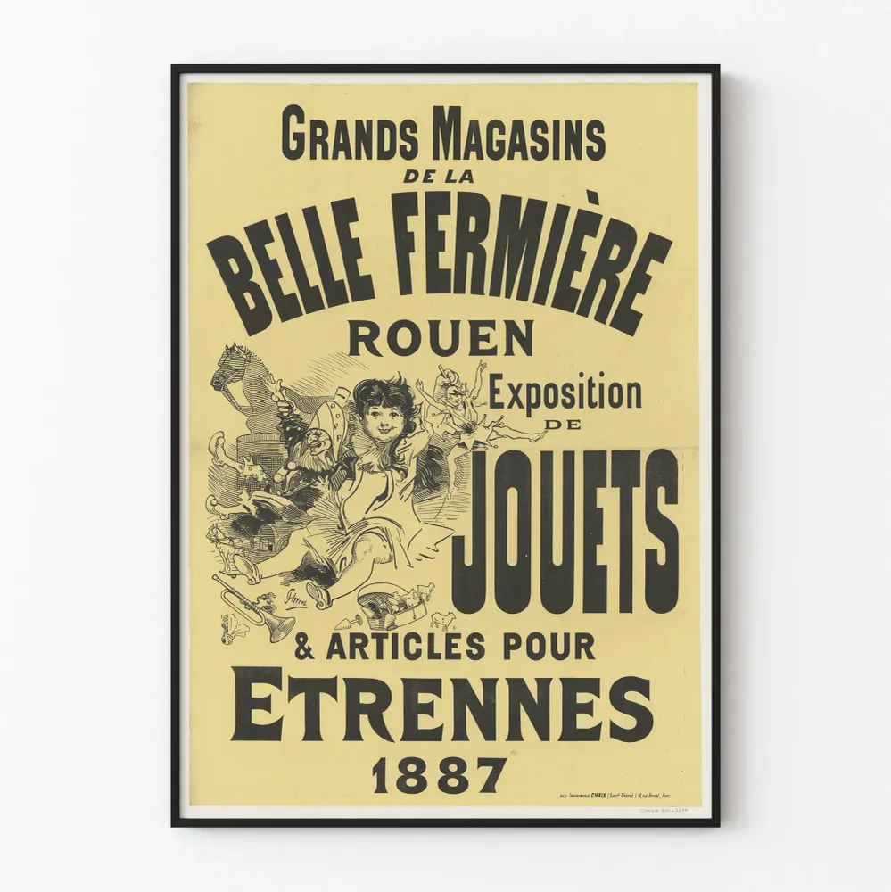 Affiche Vintage Grands Magasins La Belle Fermière Jouets 1887 Artem Legrand
