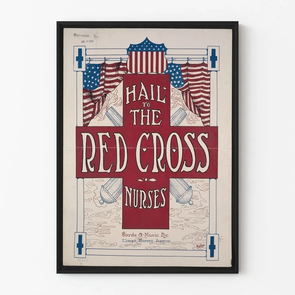 Affiche vintage Hail to Red Cross Nurses pour décoration murale Artem Legrand