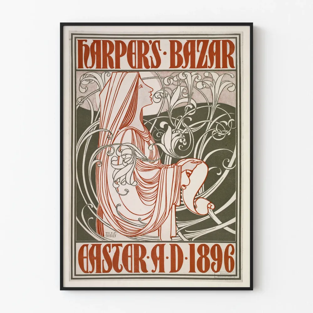 Affiche vintage Harper's Bazar Easter .D. 1896 pour décoration murale Artem Legrand