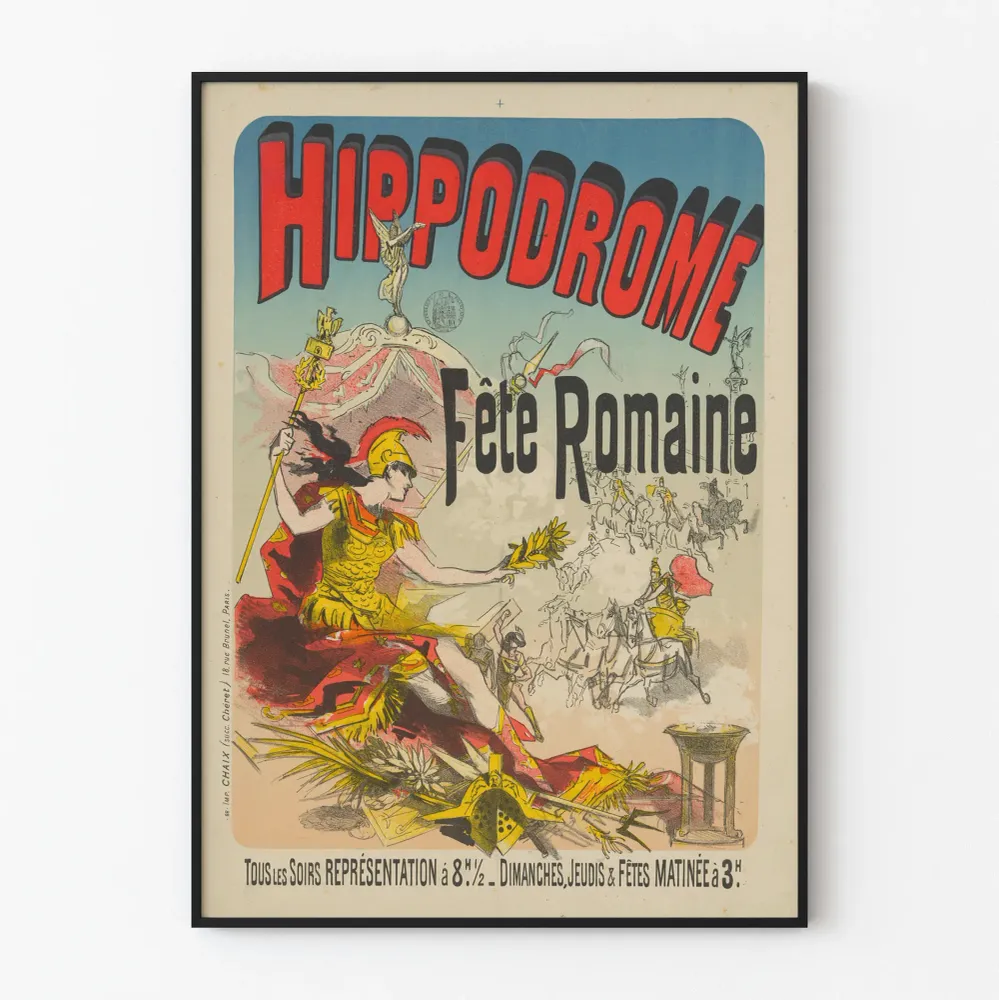 Affiche Vintage Hippodrome Fête Romaine pour Décoration Murale Artem Legrand