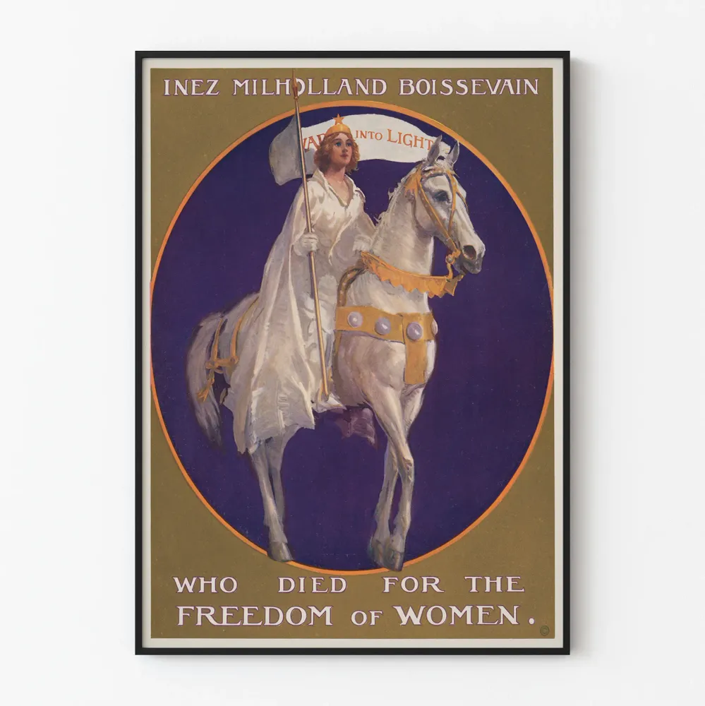 Affiche Vintage Inez Milholland Boissevain sur cheval blanc Artem Legrand