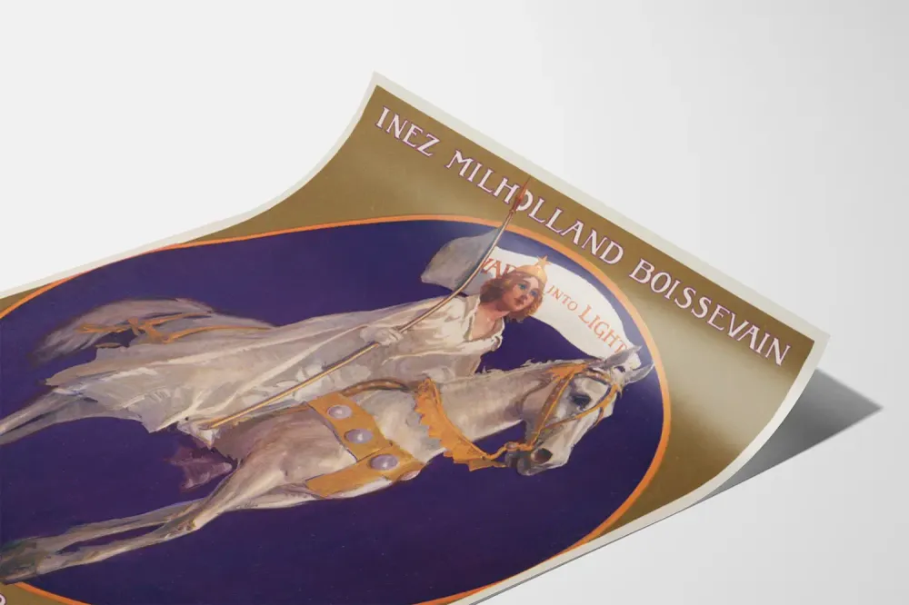 Affiche Vintage Inez Milholland Boissevain sur cheval blanc Artem Legrand