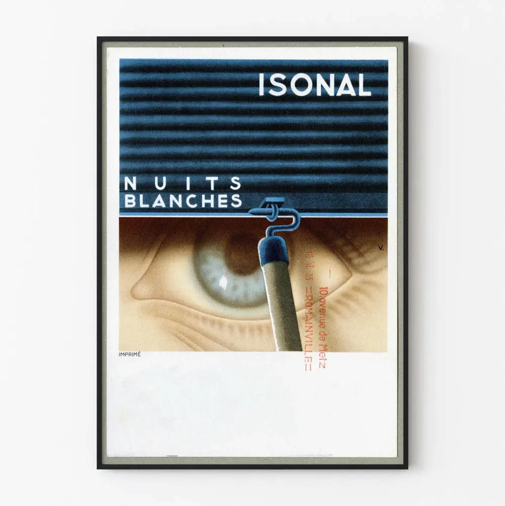 Affiche vintage ISONAL Nuits Blanches pour décoration murale Artem Legrand